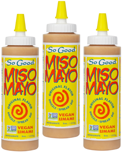 three original Miso Mayo bottles